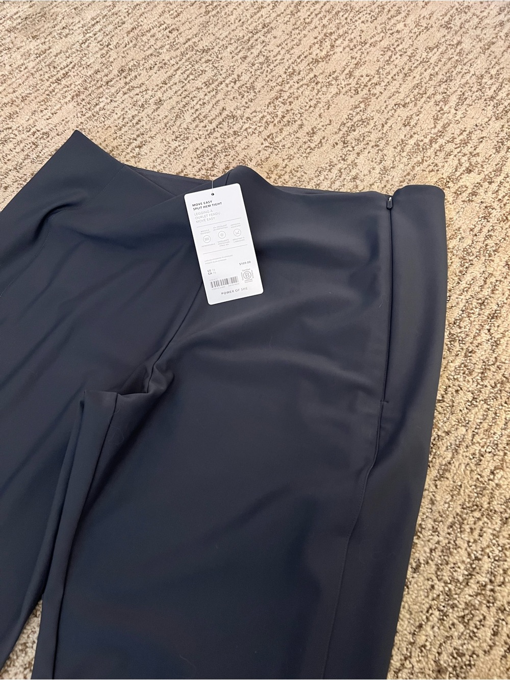 Athleta Move Easy Split Hem Tight Leggings - Black